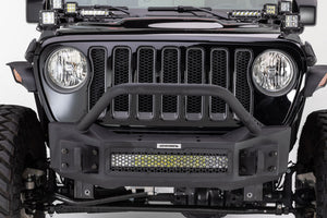 Go Rhino 07-20 Jeep Wrangler JL/JLU/JK/JKU/Gladiator JT Rockline Front Stubby Bumper w/ Overrider