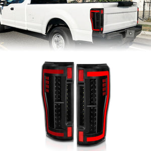 ANZO 2017+ Ford F-250 LED Taillights - Black/Clear