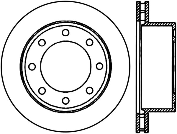 StopTech Power Slot 00-05 Ford Excursion / 01-04 F250 2WD/4WD Rear Right Slotted CRYO Rotor