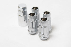 Wheel Mate 14x1.50 Monster Lug Satin Silver Locking Lug Nut  - Set of 4