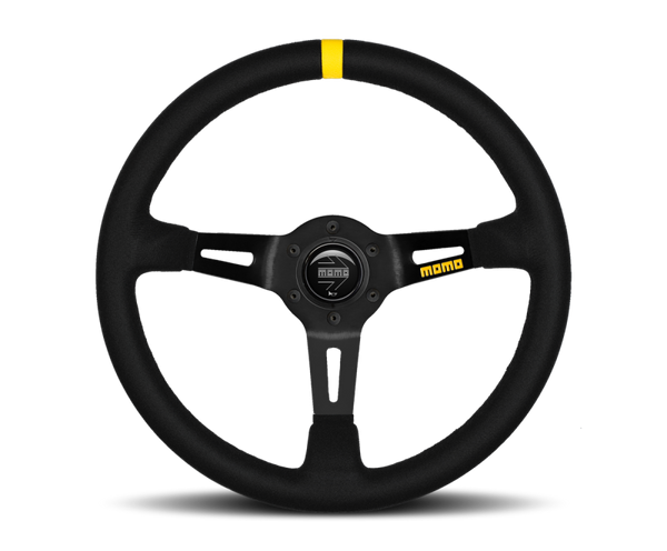 Momo MOD08 Steering Wheel 350 mm -  Black Suede/Black Spokes/1 Stripe