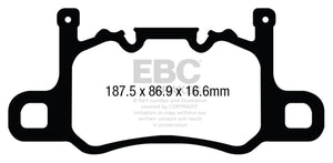 EBC 13-15 Porsche 911 (991) (Cast Iron Rotor only) 3.8 GT3 Yellowstuff Rear Brake Pads