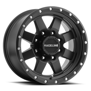 Raceline 935B Defender 17x9in / 5x127 BP / 0mm Offset / 83.82mm Bore - Satin Black Wheel