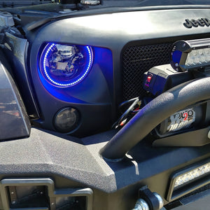 Oracle 7in High Powered LED Headlights - Black Bezel - ColorSHIFT 2.0 SEE WARRANTY