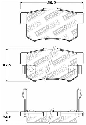 StopTech Street Touring 00-09 Honda S2000 / 92-07 Accord / 04-10 TSX Rear Brake Pads