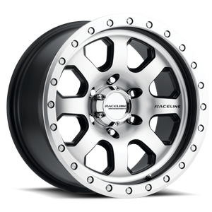 Raceline 929M Avenger 17x9in / 5x127 BP / -12mm Offset / 83.82mm Bore - Black & Machined Wheel