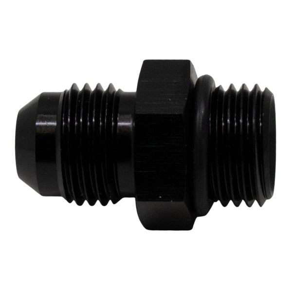 DeatschWerks 6AN ORB Male to 6AN Male Flare Adapter (Incl O-Ring) - Anodized Matte Black