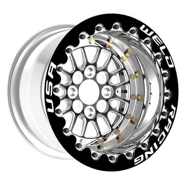 Weld Tuner Import Drag 13x10 / 4x100mm BP / 4.5in. BS Black Wheel CTR - Double Beadlock M/T Blk