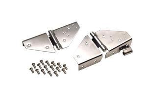 Kentrol 76-95 Jeep CJ/Wrangler YJ Windshield Hinge Pair - Polished Silver