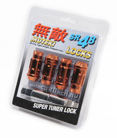 Wheel Mate Muteki SR48 Open End Locking Lug Nut Set of 4 - Orange 12x1.25 48mm **SPECIAL ORDER**