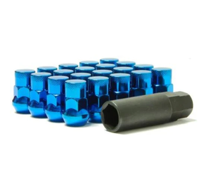 Wheel Mate Muteki SR35 Close End Lug Nuts w/ Lock Set - Blue 12x1.25 35mm