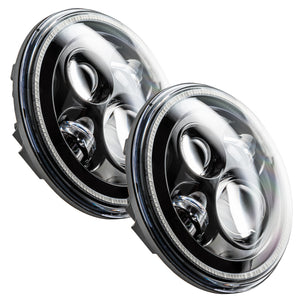 Oracle 7in High Powered LED Headlights - Black Bezel - Amber SEE WARRANTY