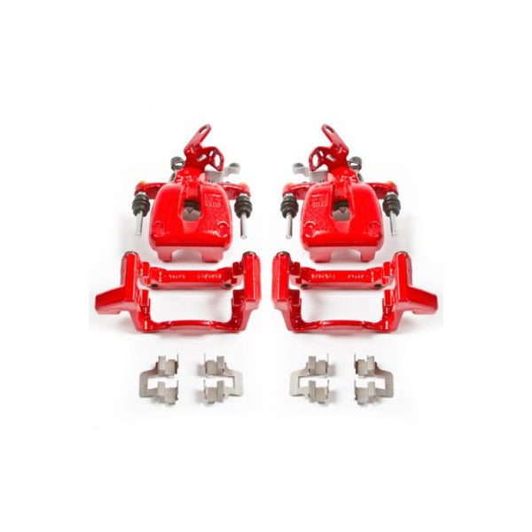 Power Stop 08-09 Audi A3 Rear Red Calipers w/Brackets - Pair