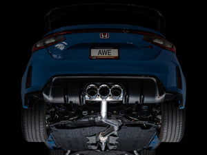 AWE Tuning 2023 Honda Civic Type R FL5 Track Edition Exhaust w/ Triple Chrome Silver Tips