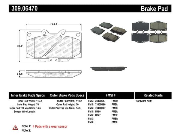 StopTech 89-96 Nissan 300ZX Sport Performance Front Brake Pads