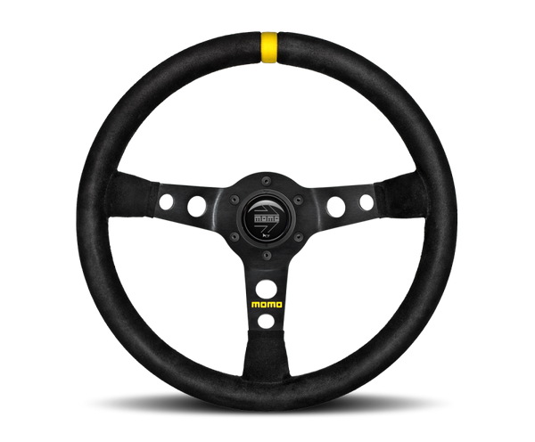 Momo MOD07 Steering Wheel 350 mm -  Black Suede/Black Spokes/1 Stripe