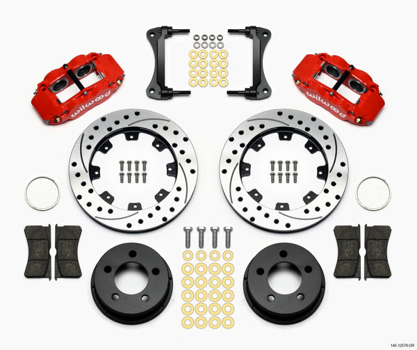 Wilwood Narrow Superlite 4R Front Kit 12.19in Drilled Red 87-89 Jeep YJ