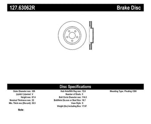 StopTech 05-09 Chrysler 300 (5.7L V8 exc SRT-8) Rear Right Slotted & Drilled Rotor