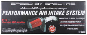 Spectre 99-07 GM Truck V8-4.8/5.3/6.0L F/I Air Intake Kit - Clear Anodized w/Red Filter