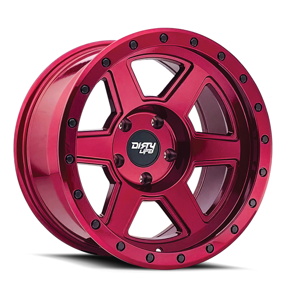 Dirty Life 9315 Compound 17x9 / 6x135 BP / -12mm Offset / 87.1mm Hub Crimson Candy Red Wheel