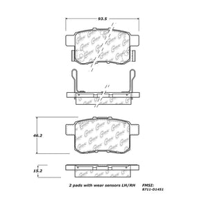 StopTech 16-17 Honda Accord Street Performance Rear Brake Pads