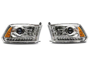 Raxiom 09-18 Dodge RAM 1500 LED Halo Headlights w/ Swtchbck Turn Signals- Chrome Hsng (Clear Lens)