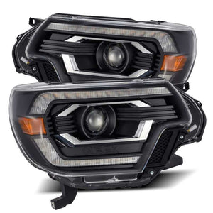 AlphaRex 12-15 Toyota Tacoma PRO-Series Halogen Projector Headlights Black