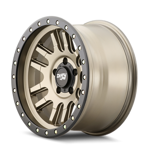 Dirty Life 9309 Canyon Pro 17x9/5x127 BP/-12mm Offset/71.5mm Hub Satin Gold Wheel - Beadlock