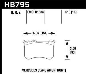 Hawk 14-17 Mercedes-Benz CLA 45 AMG/15-17 Mercedes-Benz GLA 45 AMG HPS 5.0 Front Brake Pads