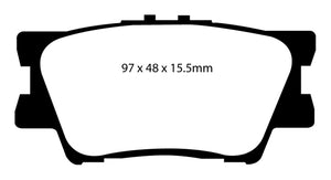 EBC 12-17 Toyota Camry 2.5L Yellowstuff Rear Brake Pads