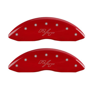 MGP 4 Caliper Covers Engraved Front & Rear Vintage Style/RT Red finish silver ch