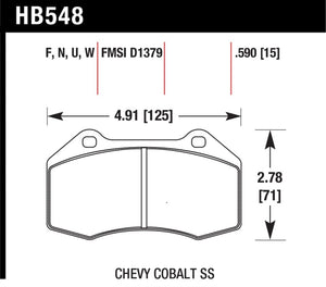 Hawk 08-10 Chevrolet Cobalt / HHR HPS 5.0 Front Brake Pads