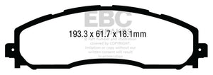 EBC 13+ Ford F250 (inc Super Duty) 6.2 (2WD) Greenstuff Rear Brake Pads