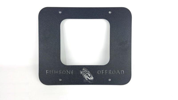 Fishbone Offroad 97-06 Jeep Wrangler TJ Tailgate Plate - Black Textured Powercoat Aluminum