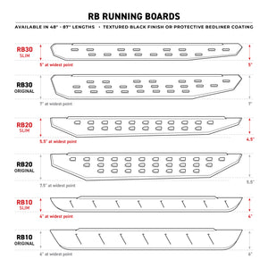 Go Rhino RB20 Running Boards - Bedliner - 80in