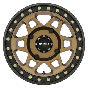 Method MR405 UTV Beadlock 15x7 4+3/13mm Offset 4x136 106mm CB Method Bronze Wheel - Matte Black Ring