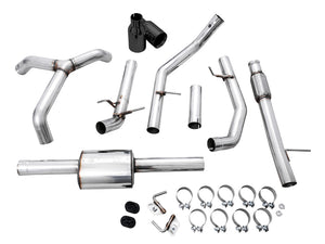 AWE Tuning 4th Gen GM 1500 5.3L 0FG Catback Split Rear Exit (Flat Bumper) - Dual Diamond Tips