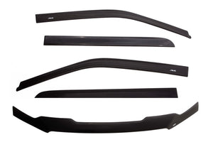 AVS 05-18 Nissan Frontier Crew Cab Ventvisor & Aeroskin Deflector Combo Kit - Matte Black