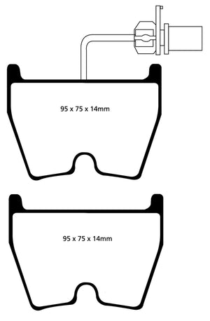 EBC 06-09 Audi RS4 4.2 (Cast Iron Rotors) Yellowstuff Front Brake Pads