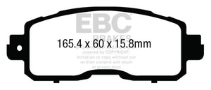 EBC 13+ Nissan Altima 2.5 (L33) Sedan Redstuff Front Brake Pads