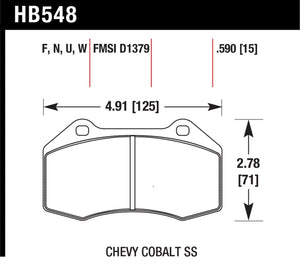 Hawk Renault Clio / Cobalt SS HPS Street Front Brake Pads