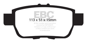 EBC 05-14 Honda Ridgeline 3.5 Greenstuff Rear Brake Pads