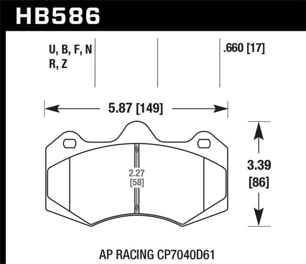 Hawk AP Racing CP7040 HPS 5.0 Street Brake Pads