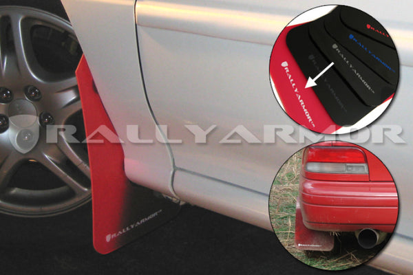 Rally Armor 93-01 Subaru Impreza RS Red UR Mud Flap w/ White Logo