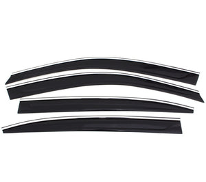 AVS 15-18 Chevrolet Tahoe/GMC Yukon Ventvisor Low Profile Deflectors 4pc - Smoke w/Chrome Trim