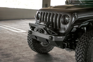 DV8 Offroad 07-23 Jeep Wrangler/Gladiator JT/JK/JL FS-25 Stubby Front Bumper w/Plated Bull Bar