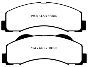 EBC 15+ Ford Expedition 3.5 Twin Turbo 2WD Greenstuff Front Brake Pads