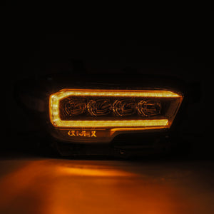 AlphaRex 16-20 Toyota Tacoma NOVA LED Projector Headlight Plank Style Alpha Black w/Activation Light