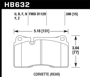 Hawk 06-10 VW Touareg Front / 09-11 Corvette Z06/ZR-1 (w/Carbon Ceramic Brake Package and Iron rotor