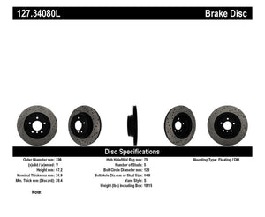 StopTech 06 BMW 330 / 07-09 BMW 335 Slotted & Drilled Left Rear Rotor